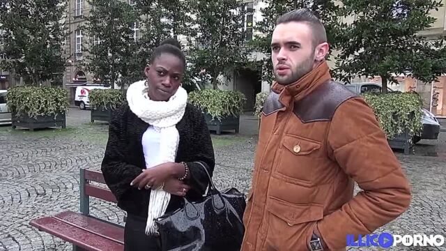 A young French ebony gets fucked in a hotel room by a white man she just met