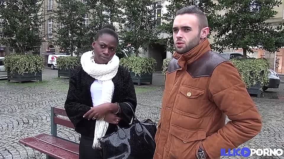 A young French ebony gets fucked in a hotel room by a white man she just met